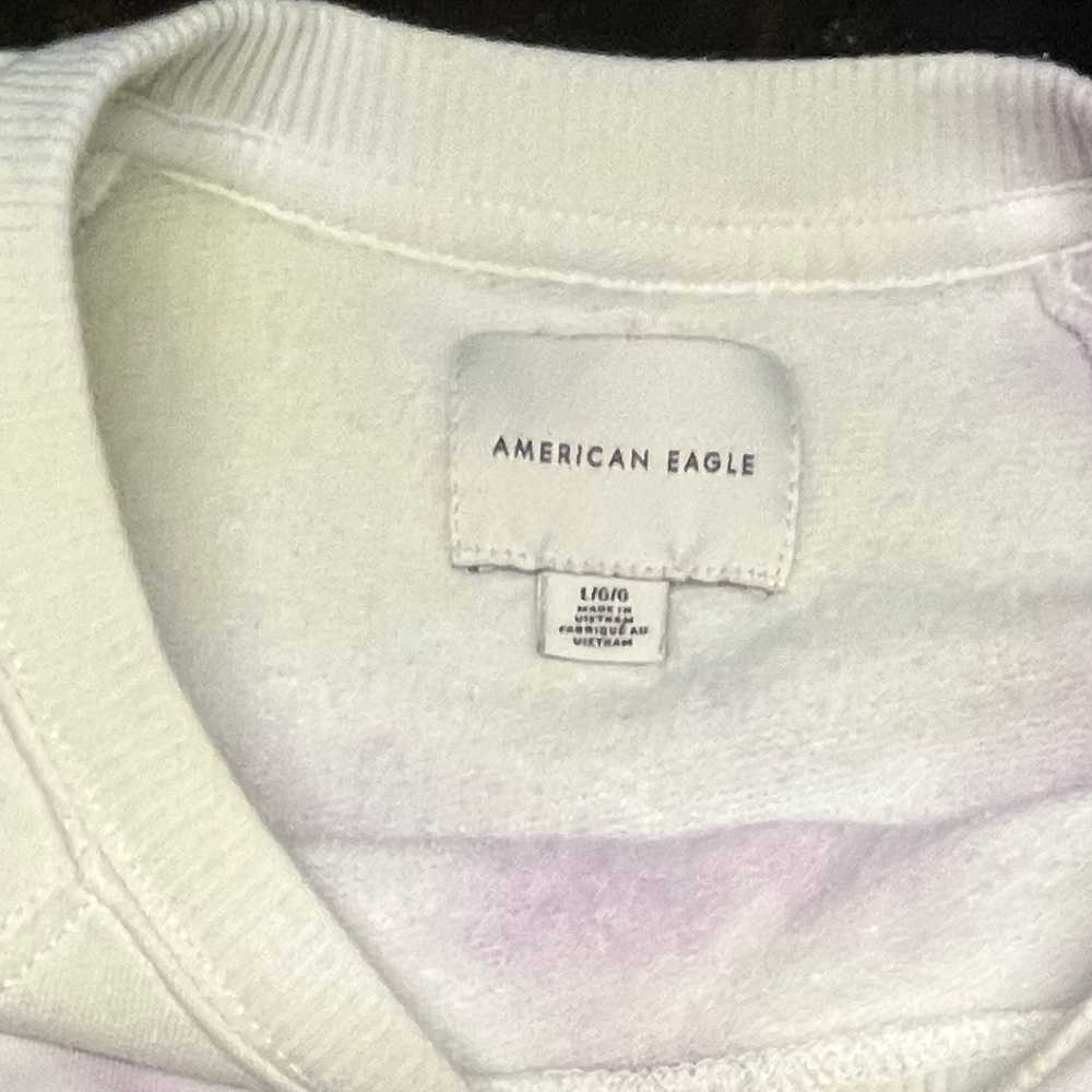 American Eagle Blue/Purple/Yellow Tie-dye Sweatshirt, L - Picture 3 of 5